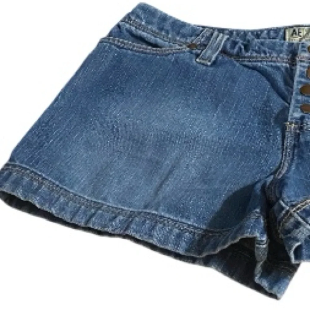 American Eagle Outfitters Snap Fly Shorts, Denim, Cotton blend, Sz 4, Y2K